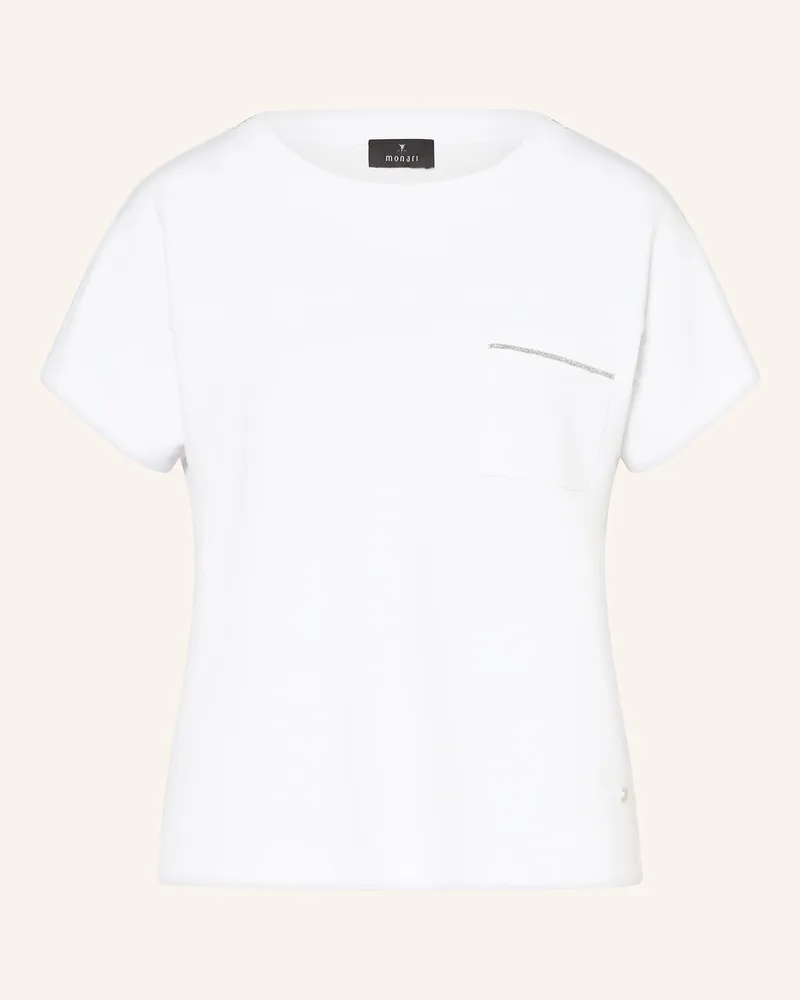 monari Sweatshirt mit Schmucksteinen Weiss