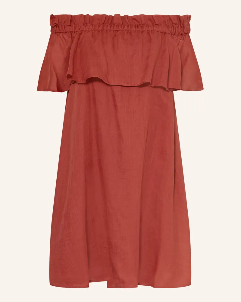 Marc O'Polo Off-Shoulder-Kleid Mit Volants rot Dunkelrot