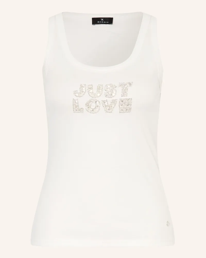 monari Top Mit Schmucksteinen Und Pailletten weiss Weiss