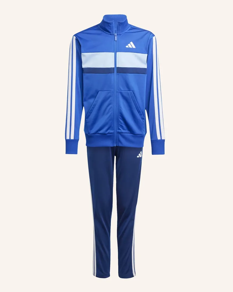 adidas SEASONAL ESSENTIALS TIBERIO 3-STREIFEN TRICOT KIDS TRAININGSANZUG Blau