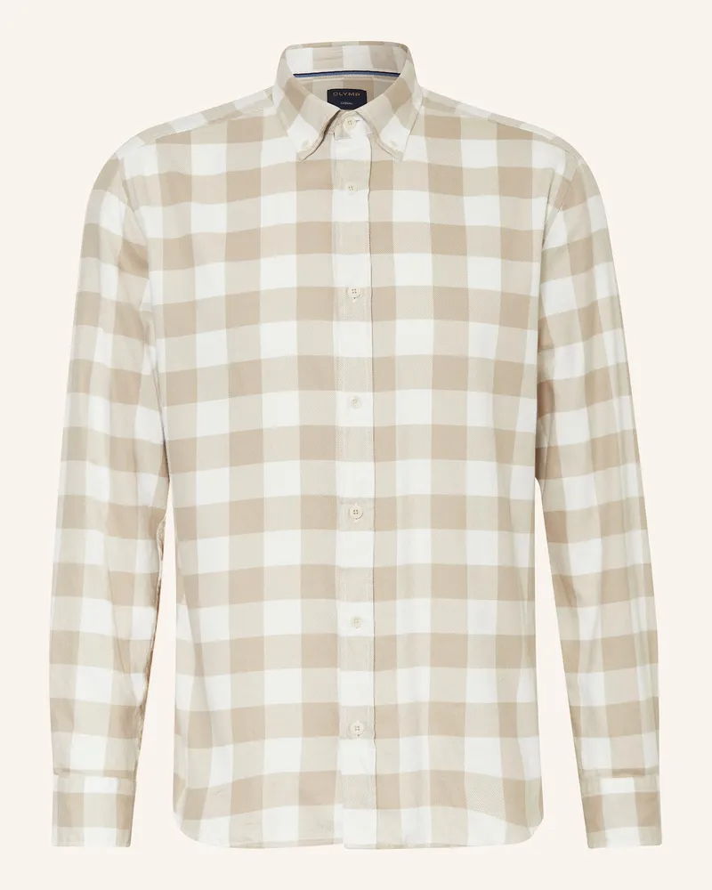 Olymp Hemd Casual Regular Fit beige Weiss
