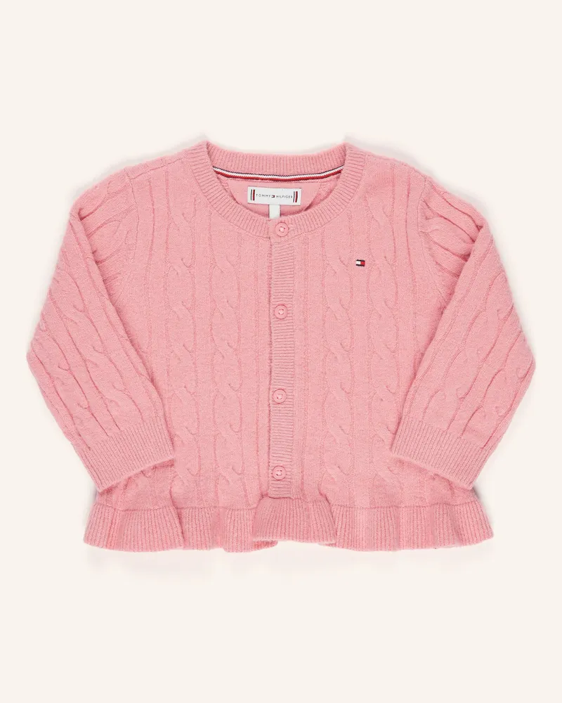 Tommy Hilfiger Strickjacke mit Volants Rosa