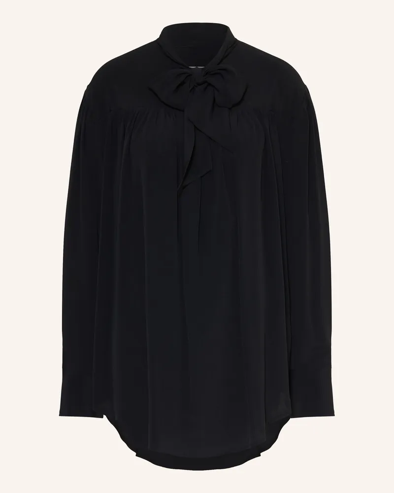 AMI Paris Schluppenbluse Mit Seide schwarz Schwarz