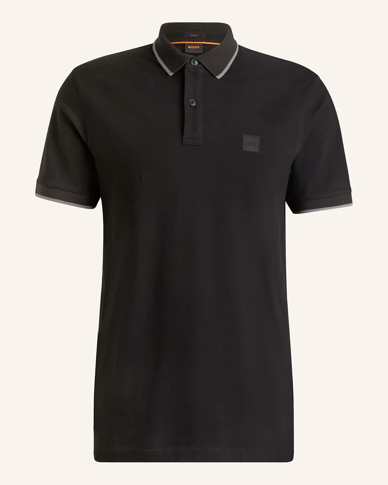 HUGO BOSS Piqué-Poloshirt PASSERTIP Schwarz