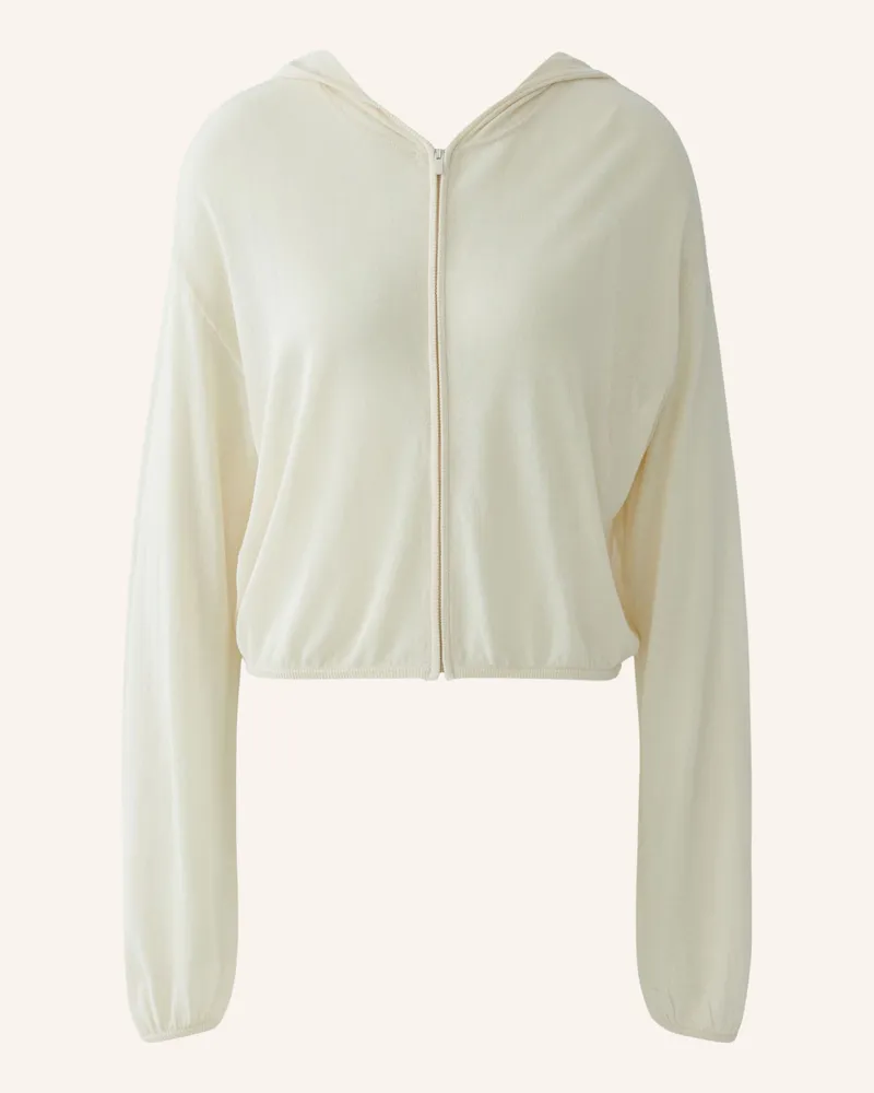 Oui  Strickjacke beige Weiss