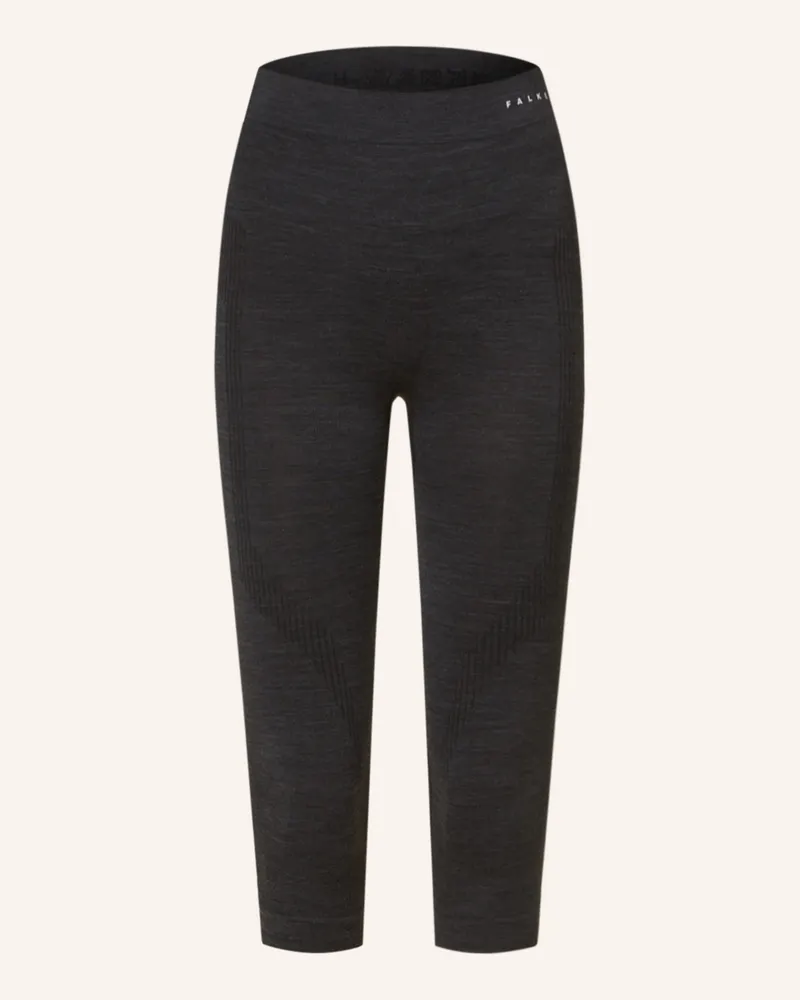 Falke Funktionswäsche-Hose WOOL-TECH mit verkürzter Beinlänge und Merinowolle Schwarz
