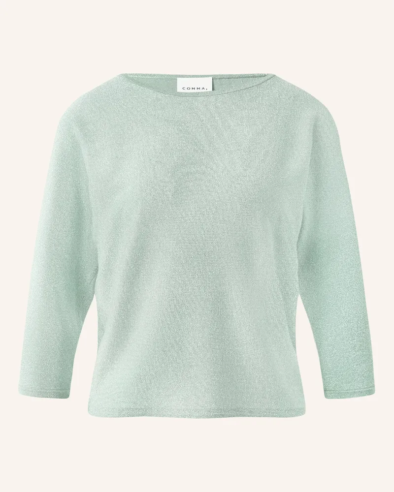 COMMA Pullover Mit 3/4-Arm Und Glitzergarn gruen Mint