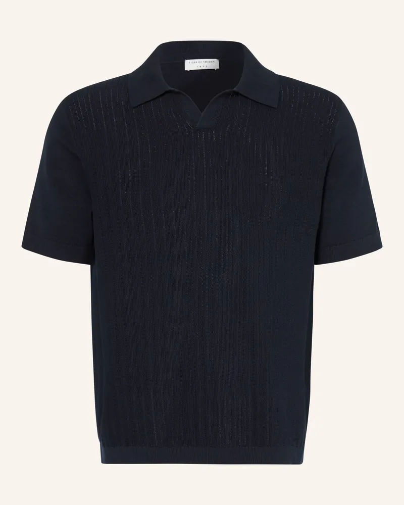 Tiger of Sweden Strick-Poloshirt Eoin blau Dunkelblau
