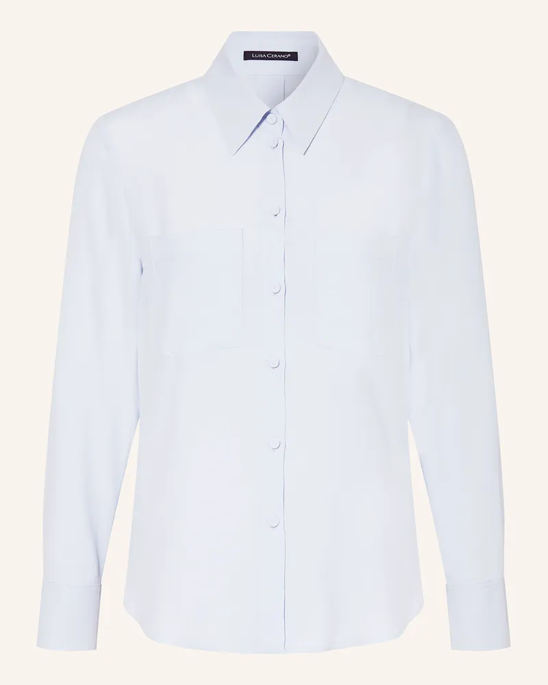 Luisa Cerano Hemdbluse Mit Seide blau Hellblau