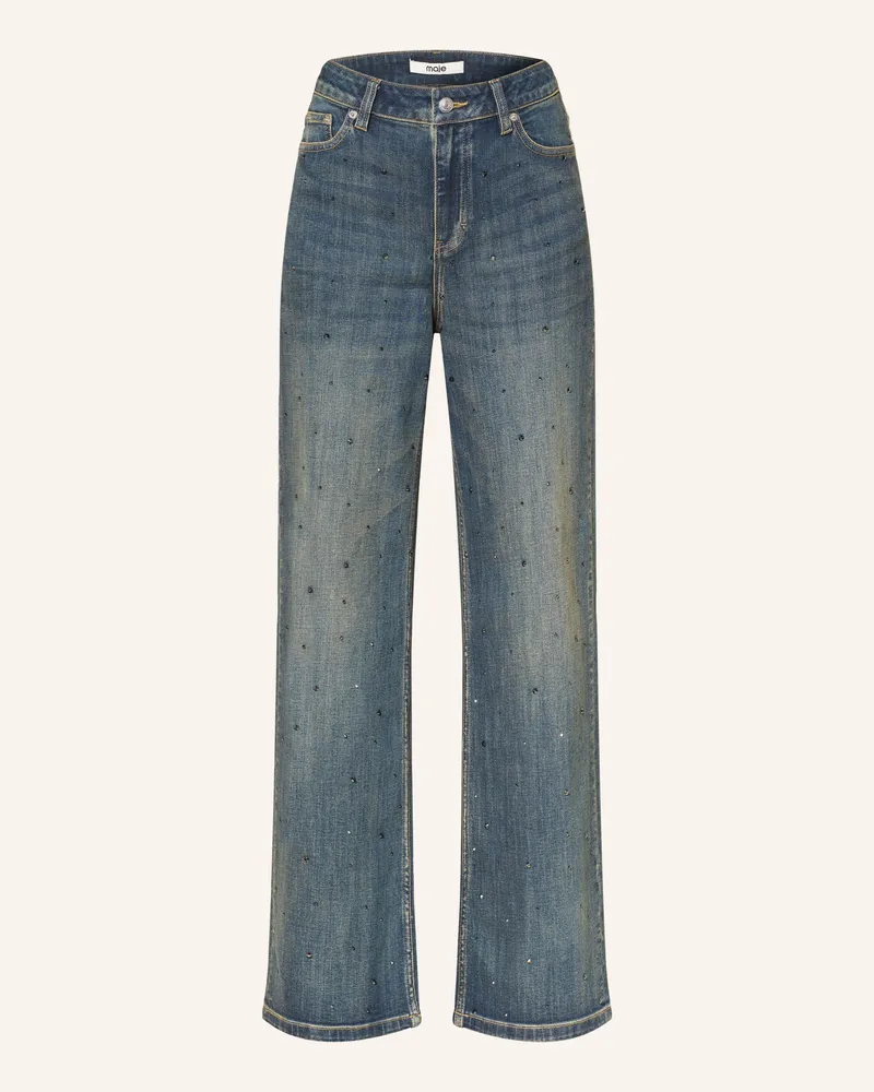 Maje Wide Leg Jeans Mit Schmucksteinen blau 0201