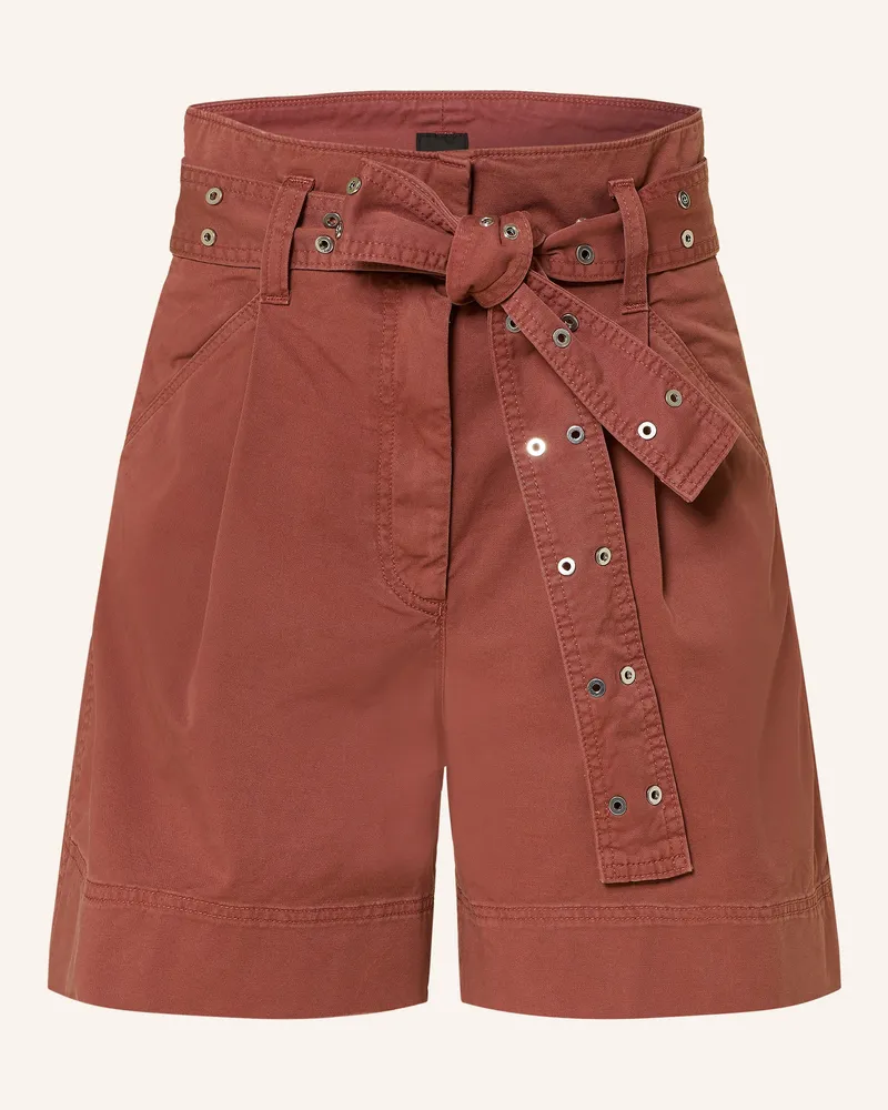 HUGO BOSS Paperbag-Shorts Tulina rot Braun