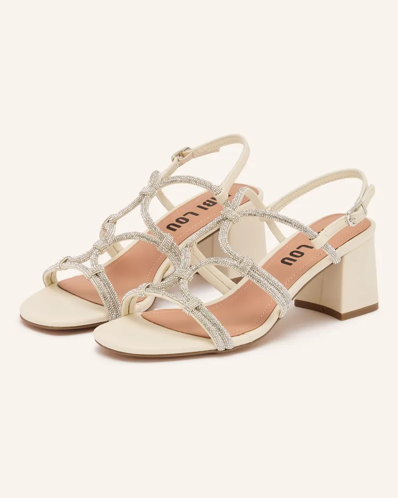 Bibi Lou Sandaletten Quail Mit Schmucksteinen weiss Ecru