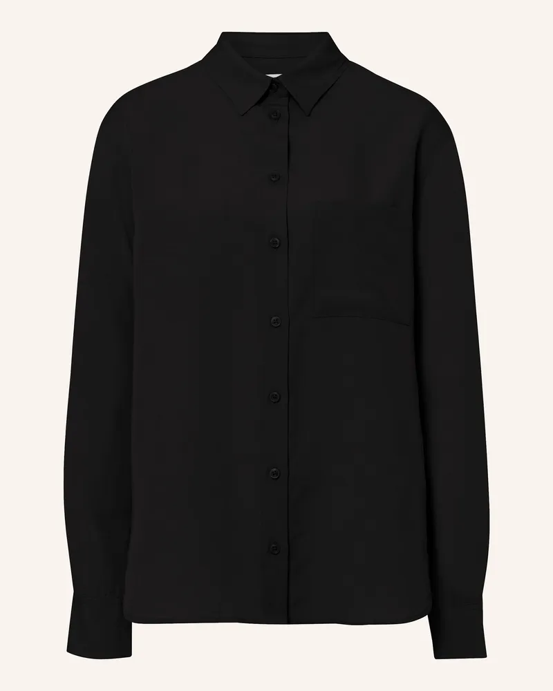 Les Lunes Langarmbluse Hattie Shirt Loose Fit Linen schwarz Schwarz