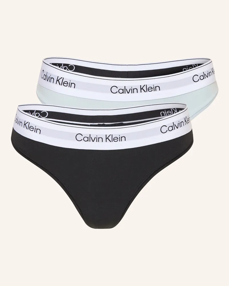 Calvin Klein 2er-Pack Strings Icon Cotton Modal blau Hellblau