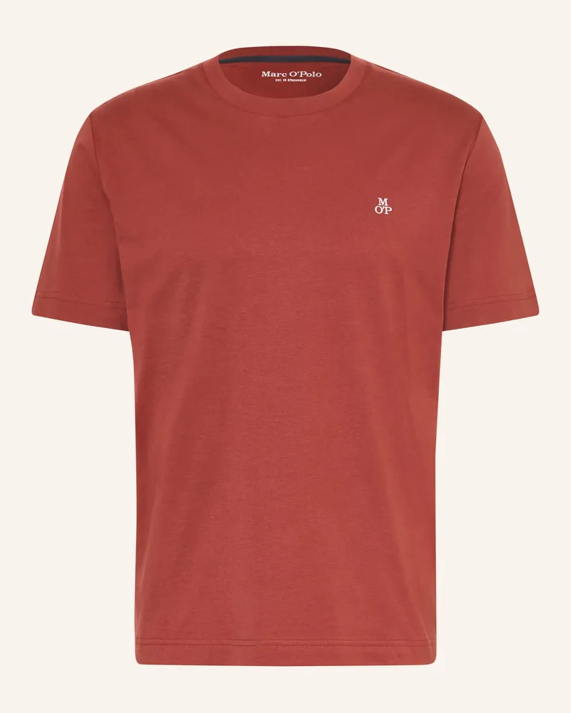 Marc O'Polo T-Shirt braun Dunkelrot