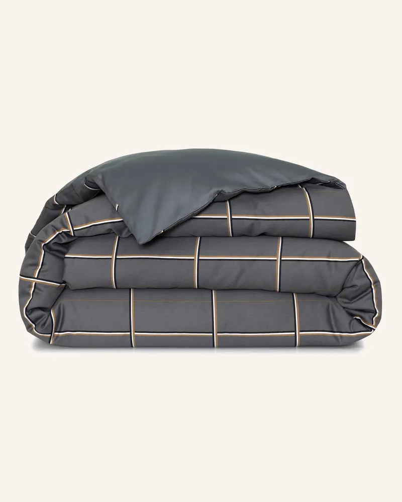 HUGO BOSS Bettwäsche Set Bosscheck grau Schwarz
