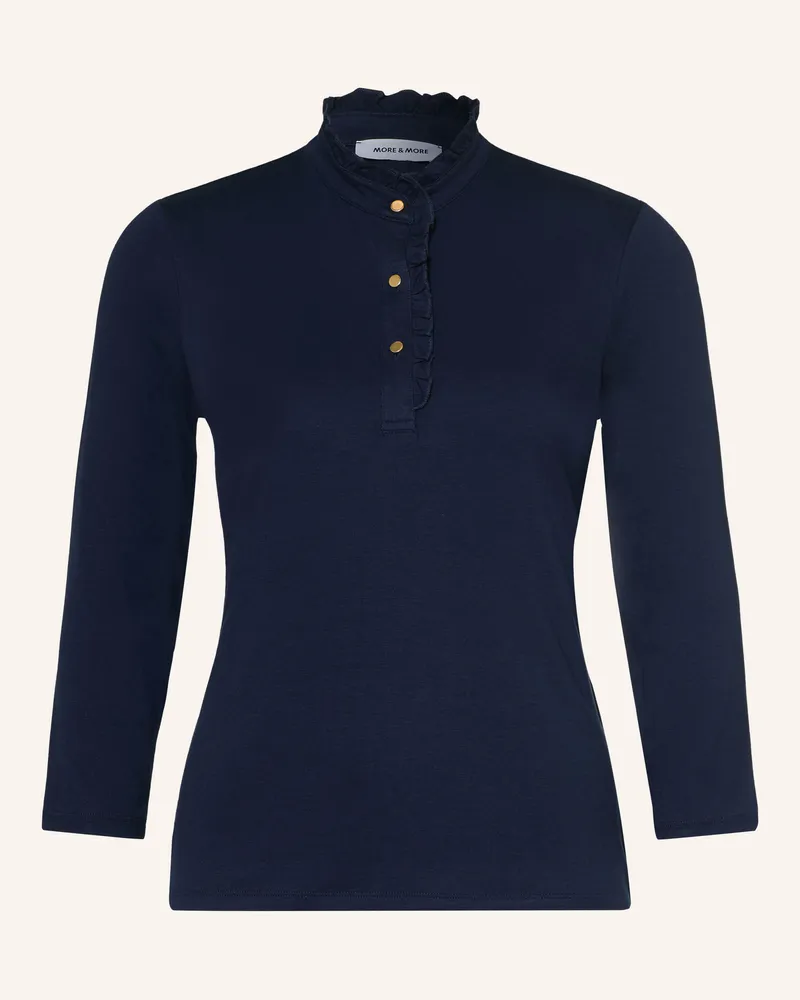 More & More Shirt Mit 3/4-Arm Und Rüschen blau Dunkelblau