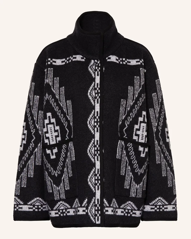 WE NORWEGIANS Strickjacke Kautokeino schwarz Schwarz