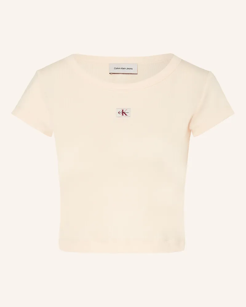 Calvin Klein Cropped-Shirt weiss Creme