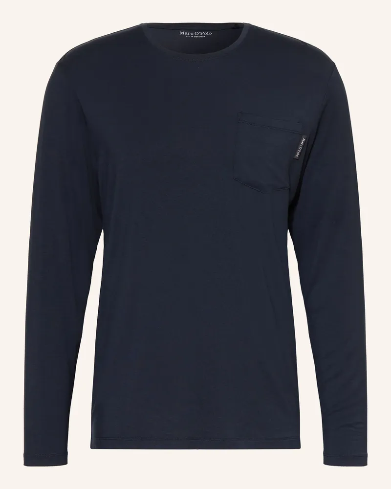 Marc O'Polo Schlafshirt blau Dunkelblau