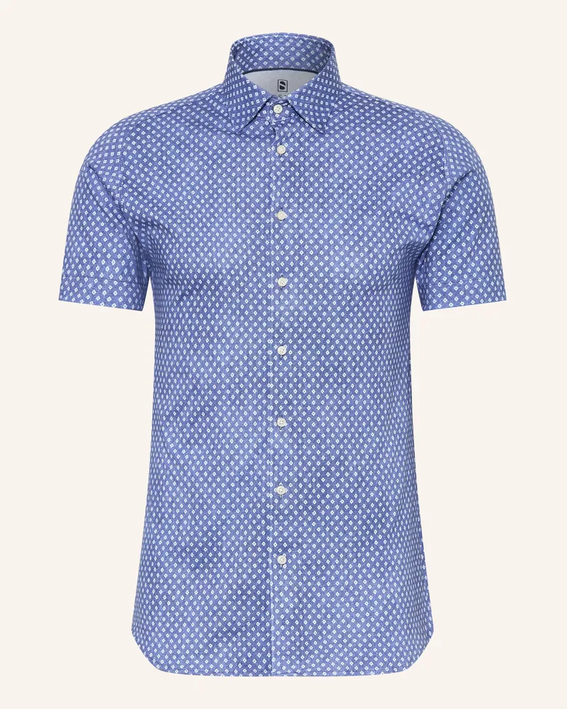 DESOTO Kurzarm-Hemd Slim Fit aus Jersey Blau