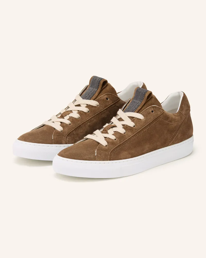 Brunello Cucinelli Sneaker PAIR OF SNEAKERS mit Schmucksteinen Braun