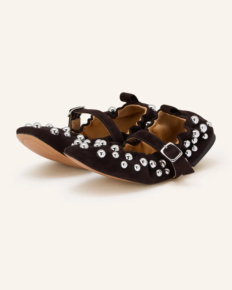 Steve Madden Mary-Jane-Ballerinas Sunrays Mit Nieten braun Dunkelbraun