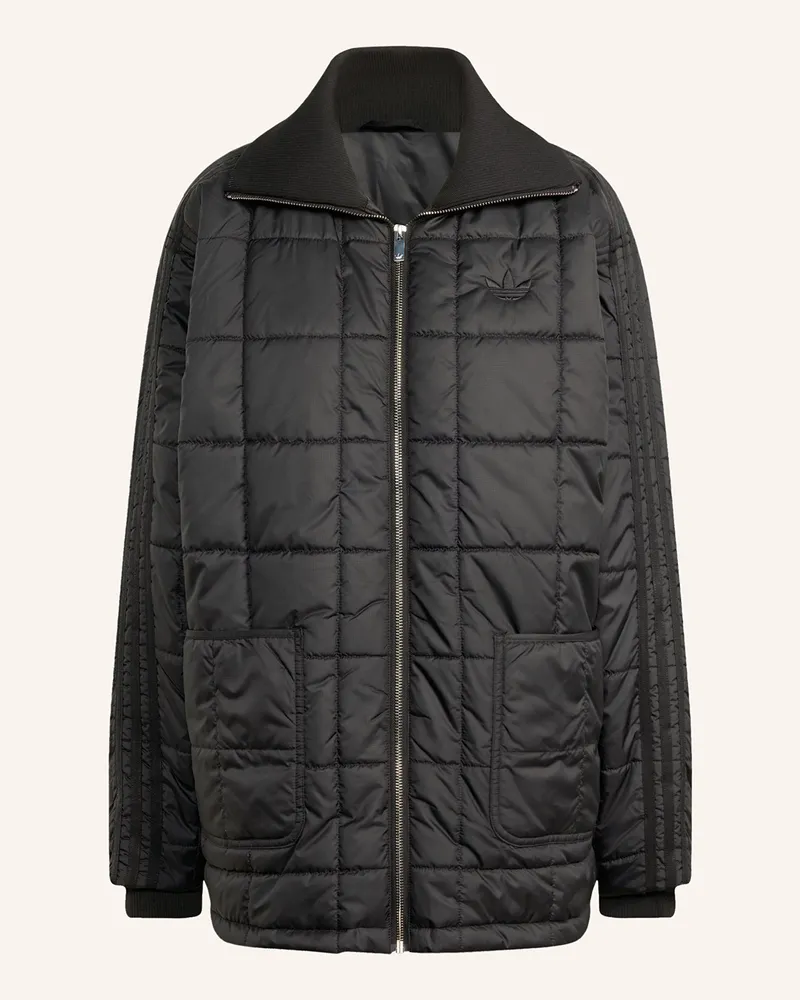 adidas Oversized-Steppjacke ESSENTIALS QUILTED Schwarz