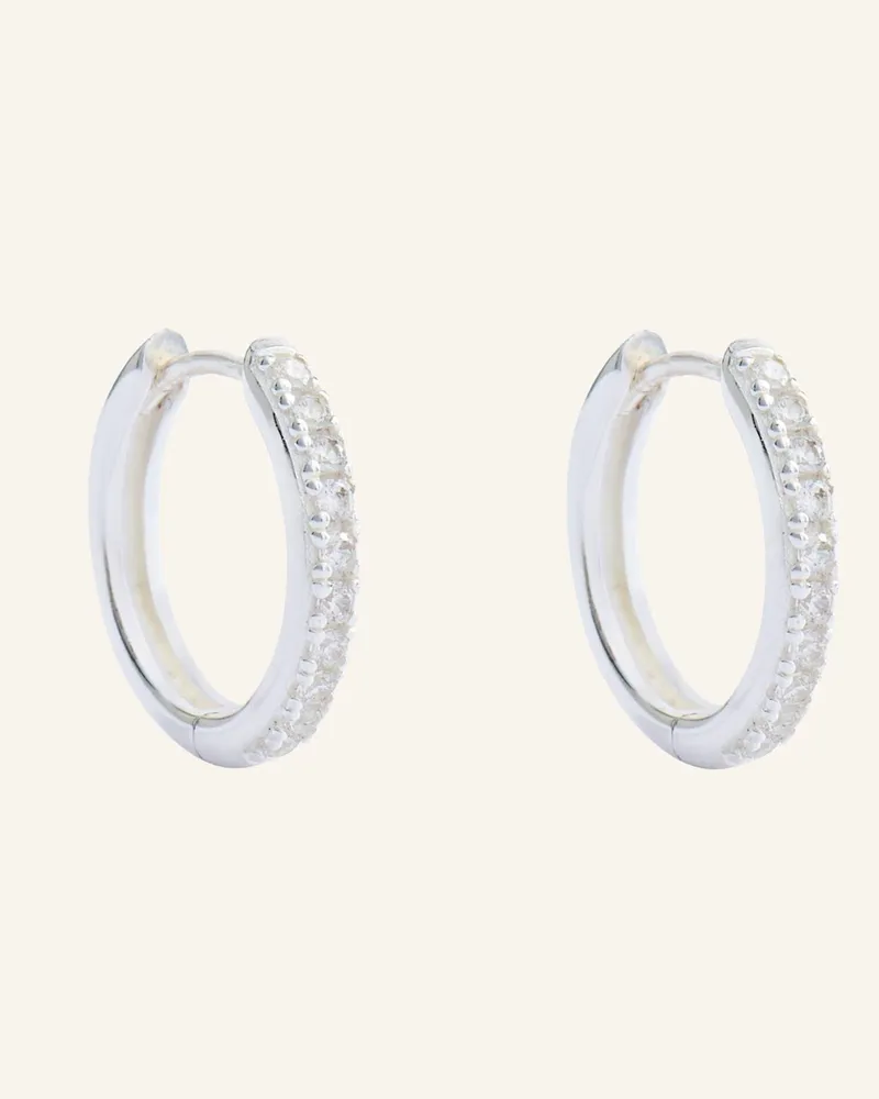 POMPIDOU Creolen LILLIAN TINY PAVé by GLAMBOU Silber