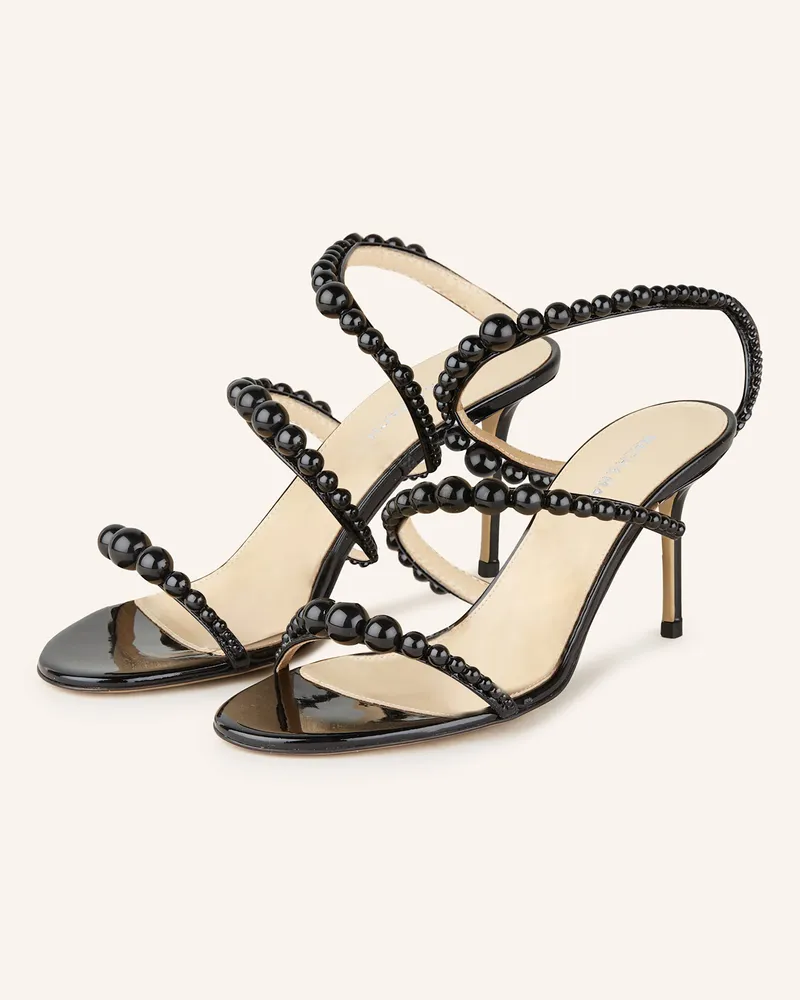 Mach & Mach Lacksandaletten Sirene Mit Schmuckperlen schwarz Schwarz
