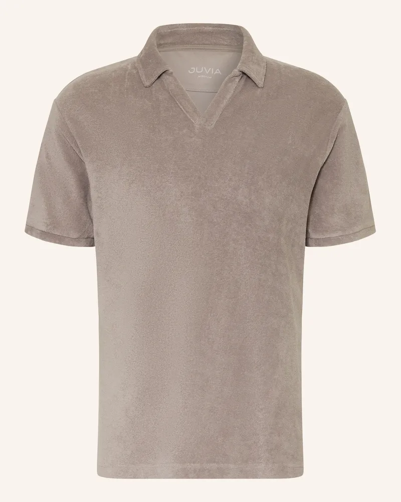 Juvia Frottee-Poloshirt Grau