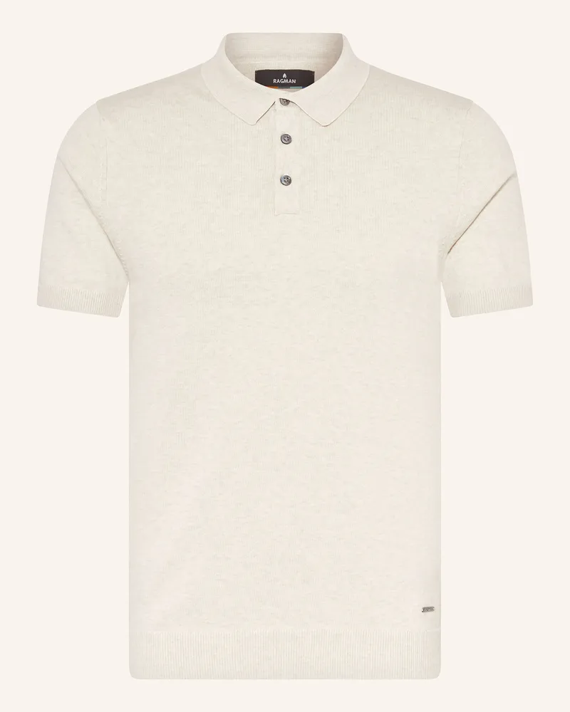 Ragman Strick-Poloshirt Ecru