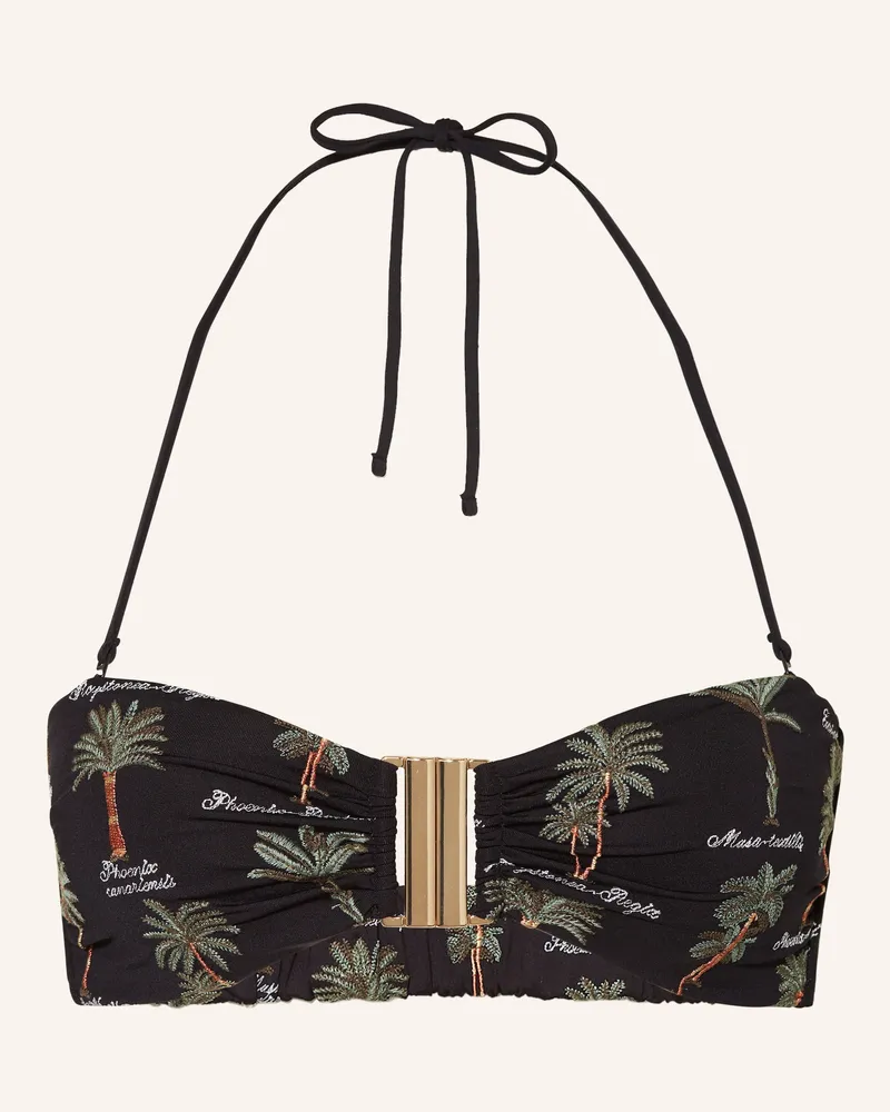 watercult Bandeau-Bikini-Top ART HERBARIA Schwarz