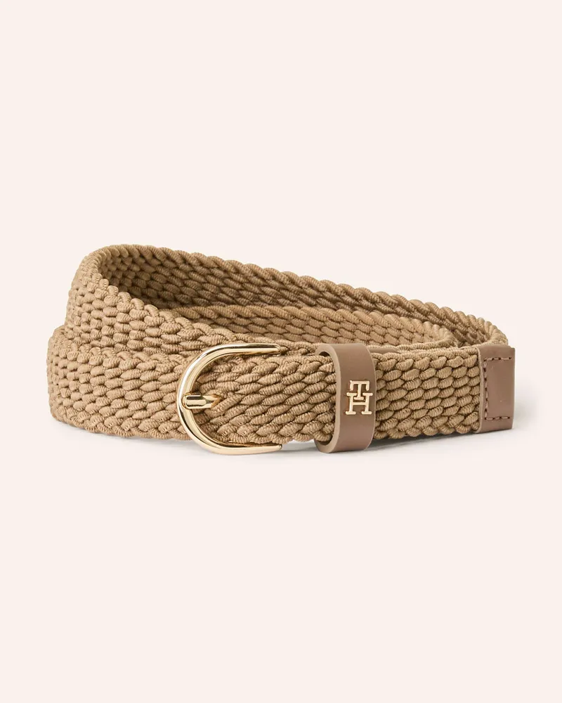 Tommy Hilfiger Flechtgürtel Hellbraun