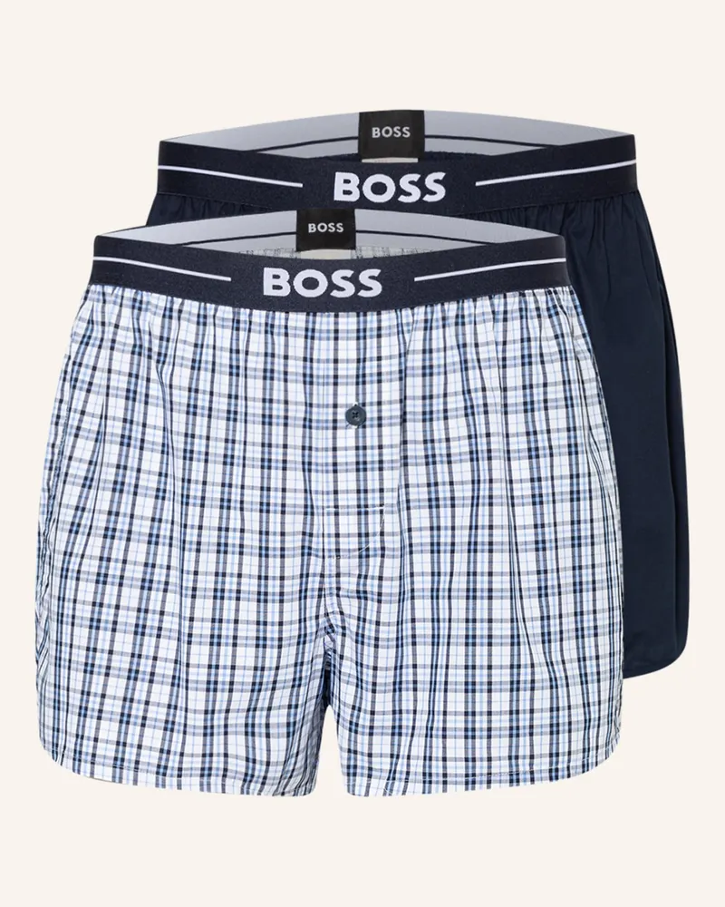 HUGO BOSS 2er-Pack Web-Boxershorts Hellblau