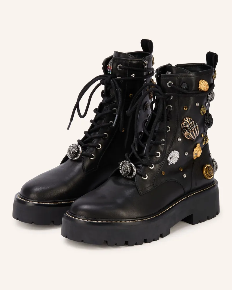 Kurt Geiger Schnürboots Eagles Matilda Mit Schmucksteinen schwarz Schwarz