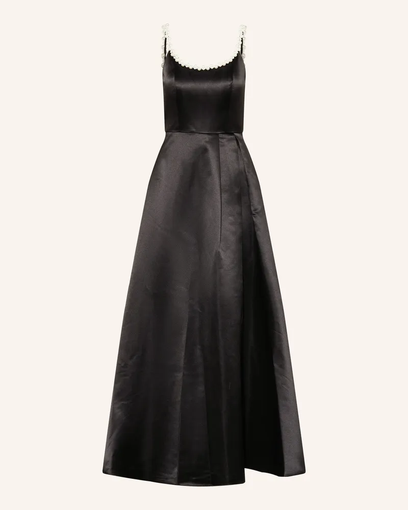 Apart Abendkleid Aus Satin Mit Schmuckperlen schwarz Schwarz