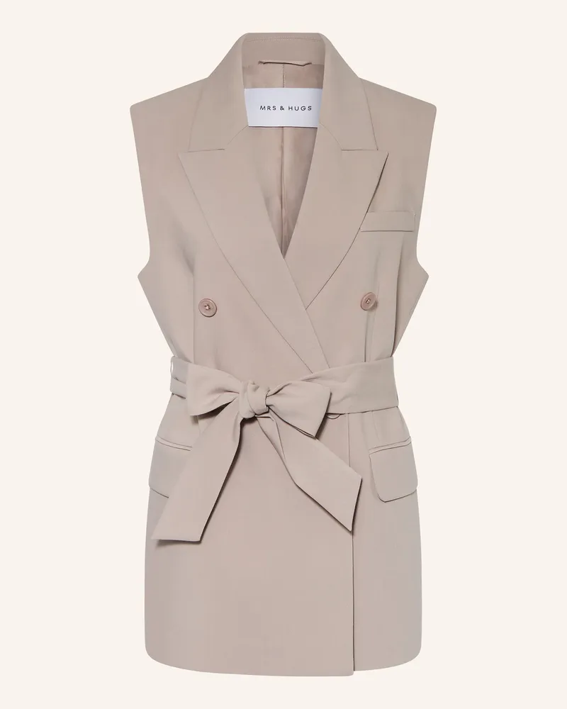 Mrs & HUGS Blazerweste Taupe