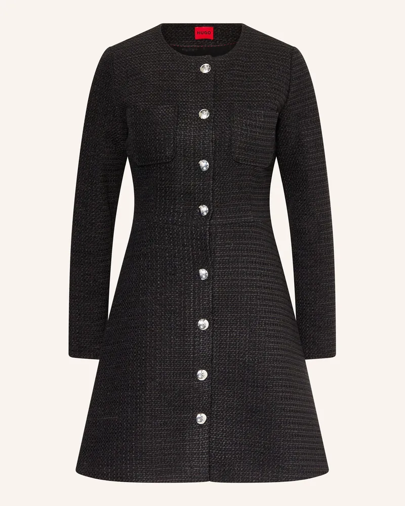 HUGO BOSS Tweed-Kleid Karema schwarz Schwarz