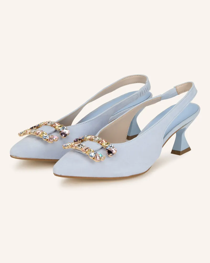 Darling Harbour Slingpumps mit Schmucksteinen Hellblau