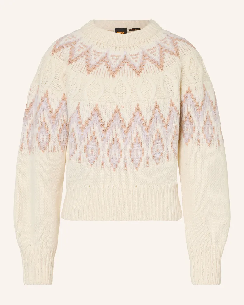 HUGO BOSS Pullover Fyrata beige Ecru