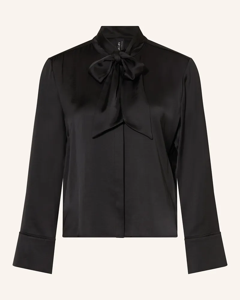 Marc Cain Satinbluse mit abnehmbarer Schluppe Schwarz
