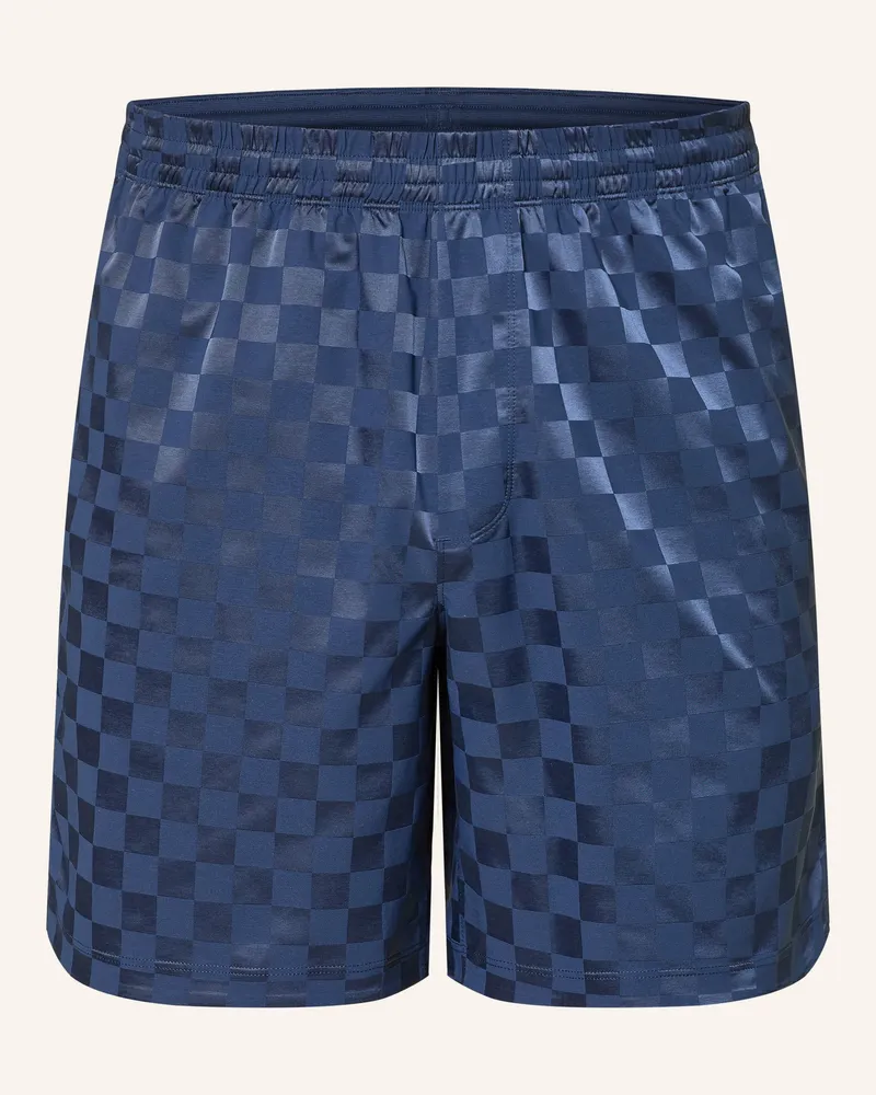 LULULEMON Trainingsshorts Checkerboard Satin 7in blau Dunkelblau