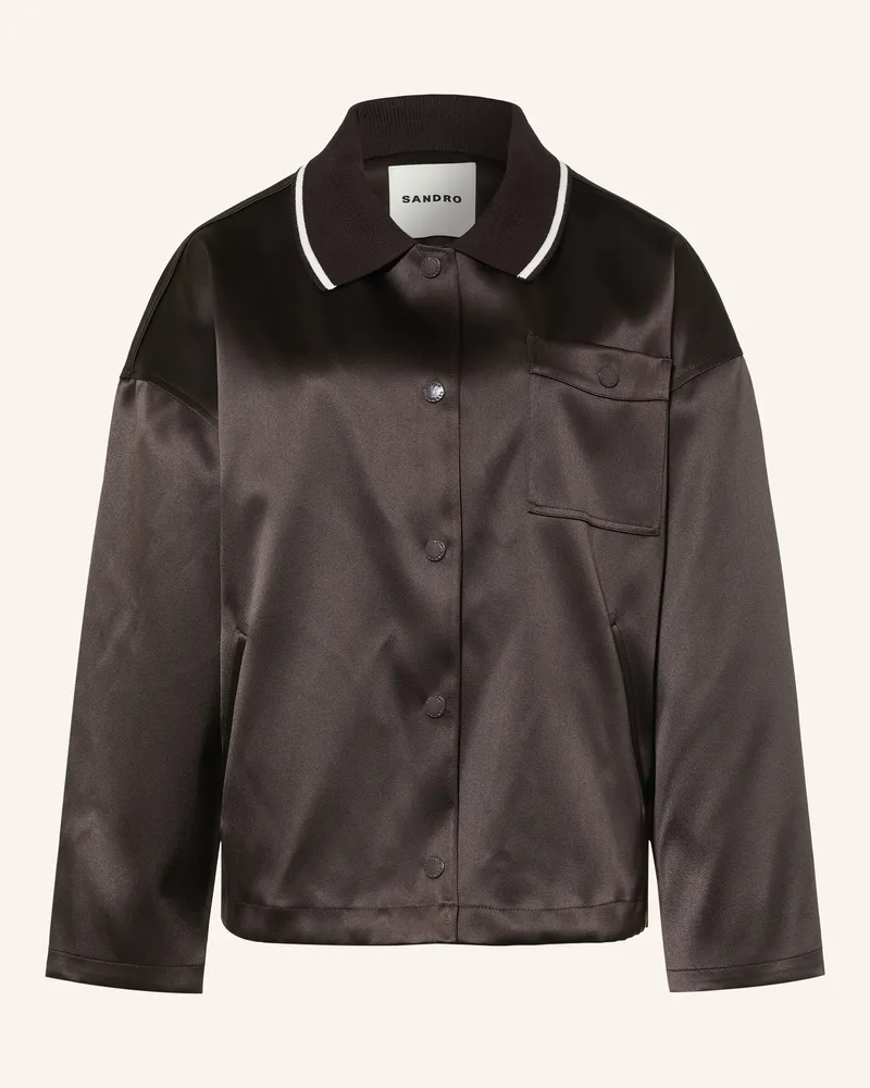 Sandro Satinblouson braun Dunkelbraun