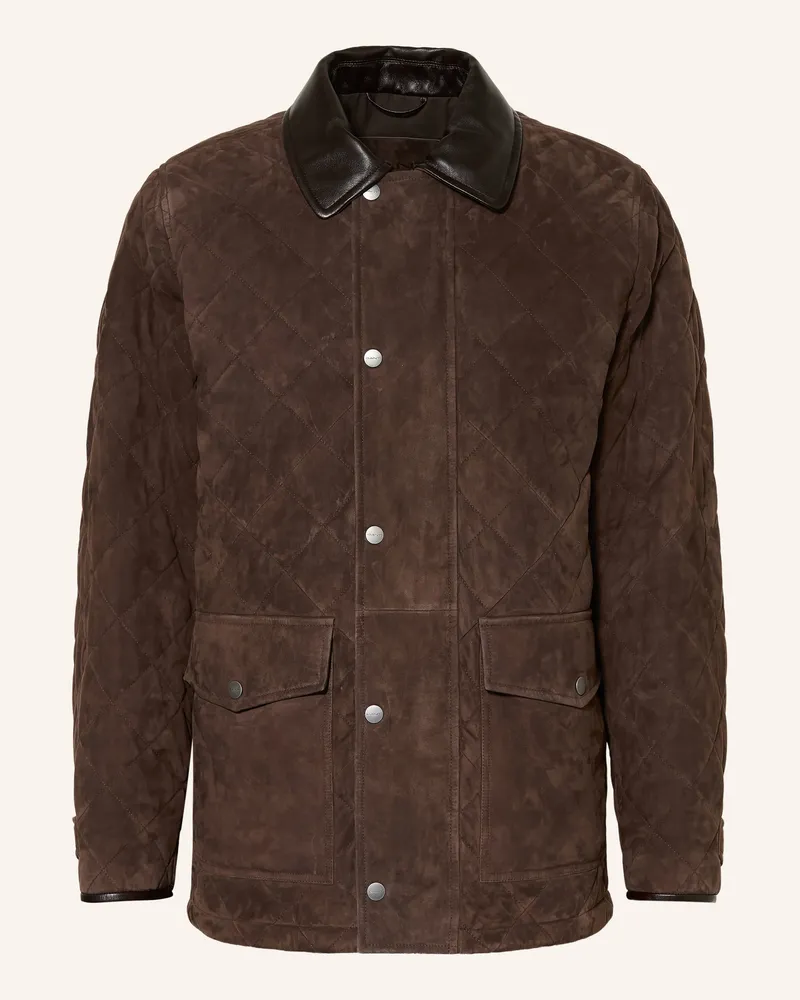 Gant Lederjacke braun Dunkelbraun