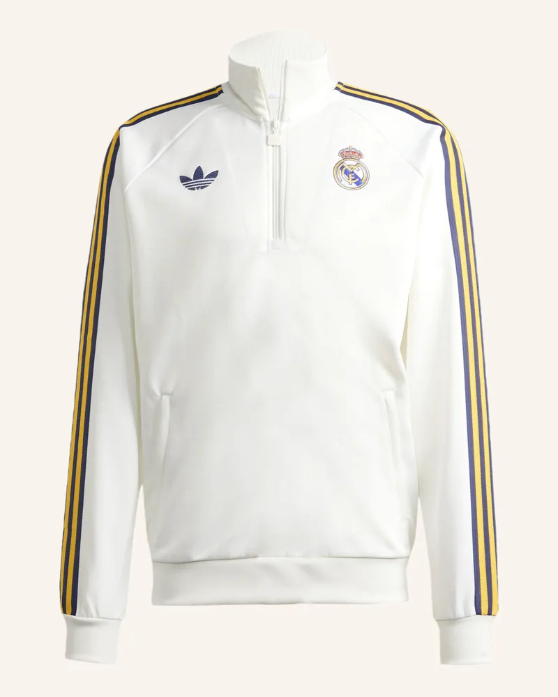 adidas Real Madrid Originals Half Zip Oberteil weiss Weiss