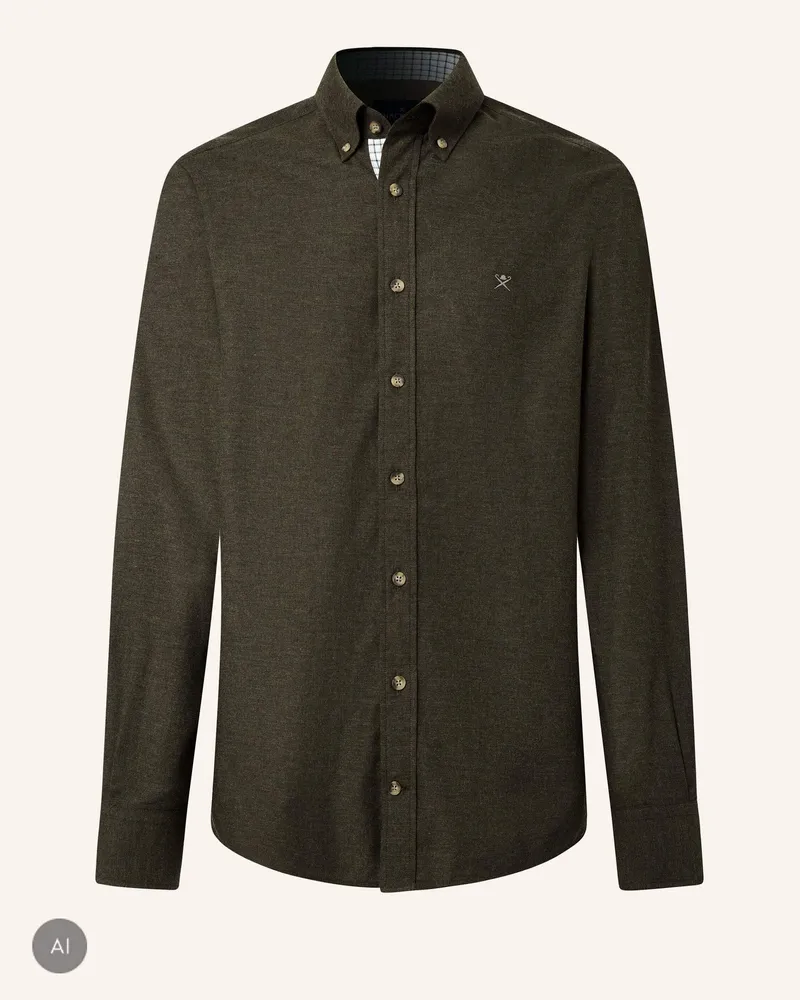 Hackett Freizeithemd Flannel Multi Trim gruen Grün