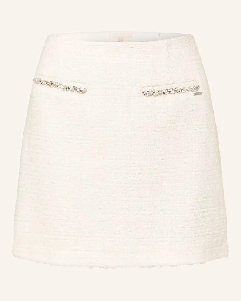 Guess Tweed-Rock Clotilde Mit Schmucksteinen Und Glitzergarn weiss Creme