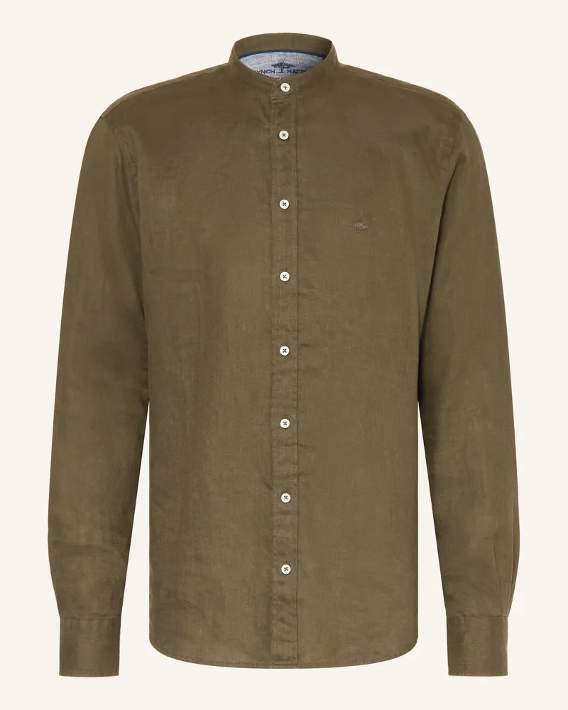 Fynch-Hatton Leinenhemd Regular Fit Oliv