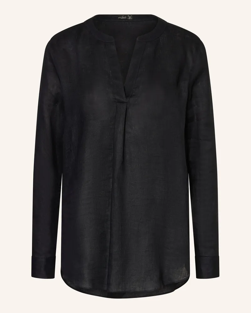 van Laack Blusenshirt Vl-Ponny-Br Aus Leinen blau Dunkelblau